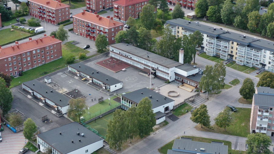 Flygfoto över Prolympia Sundsvall